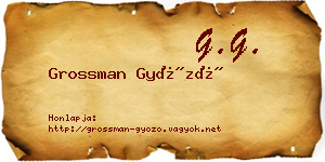 Grossman Győző névjegykártya